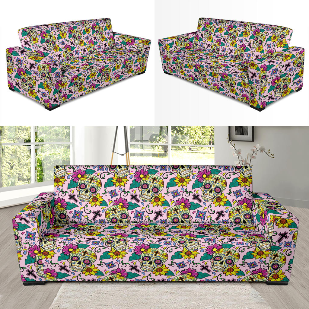 Sugar Skull Print Design LKS307 Sofa Slipcover
