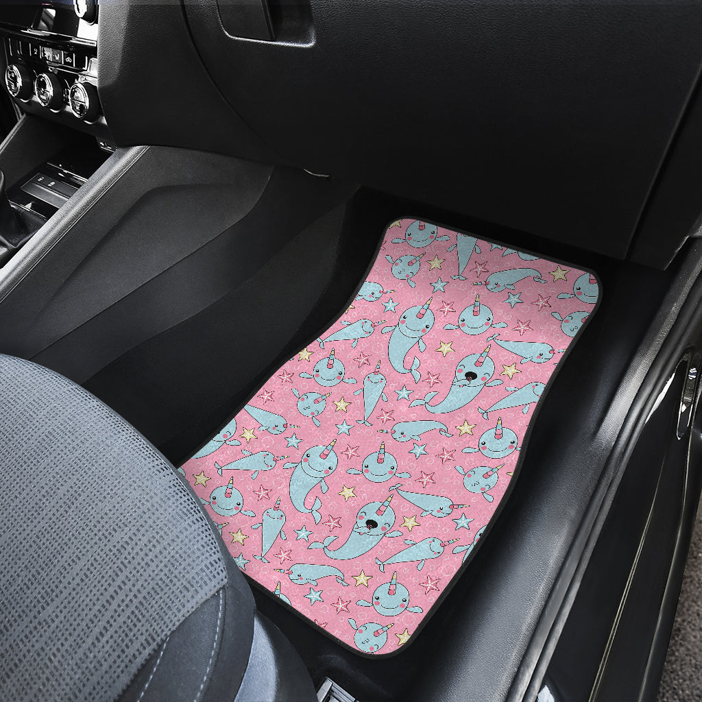 Narwhal Cartoon Cute Print Car Floor Mats Front Back