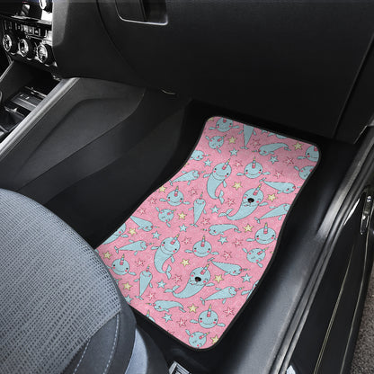 Narwhal Cartoon Cute Print Car Floor Mats Front Back