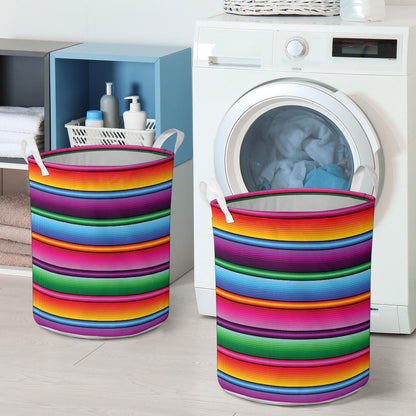 Mexican Blanket Colorful Print Pattern Laundry Basket