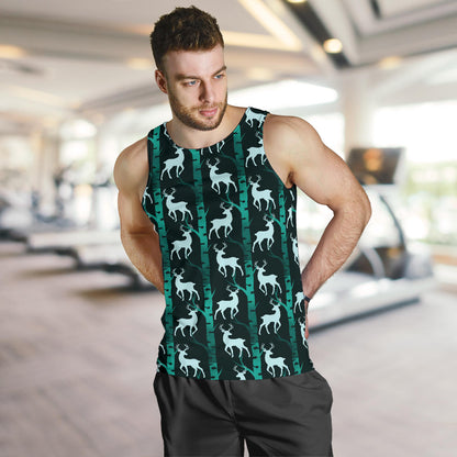 Deer Jungle Print Pattern Men Tank Top