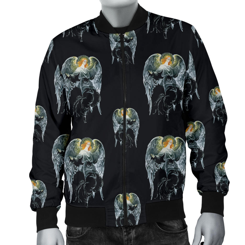 Angel with Wings Cute Design Print Men Bomber Jacket