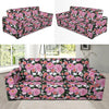 Dahlia Pattern Print Design 02 Sofa Slipcover