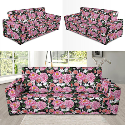 Dahlia Pattern Print Design 02 Sofa Slipcover