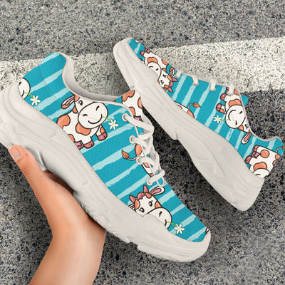 Cow Cute Print Pattern Chunky Sneakers