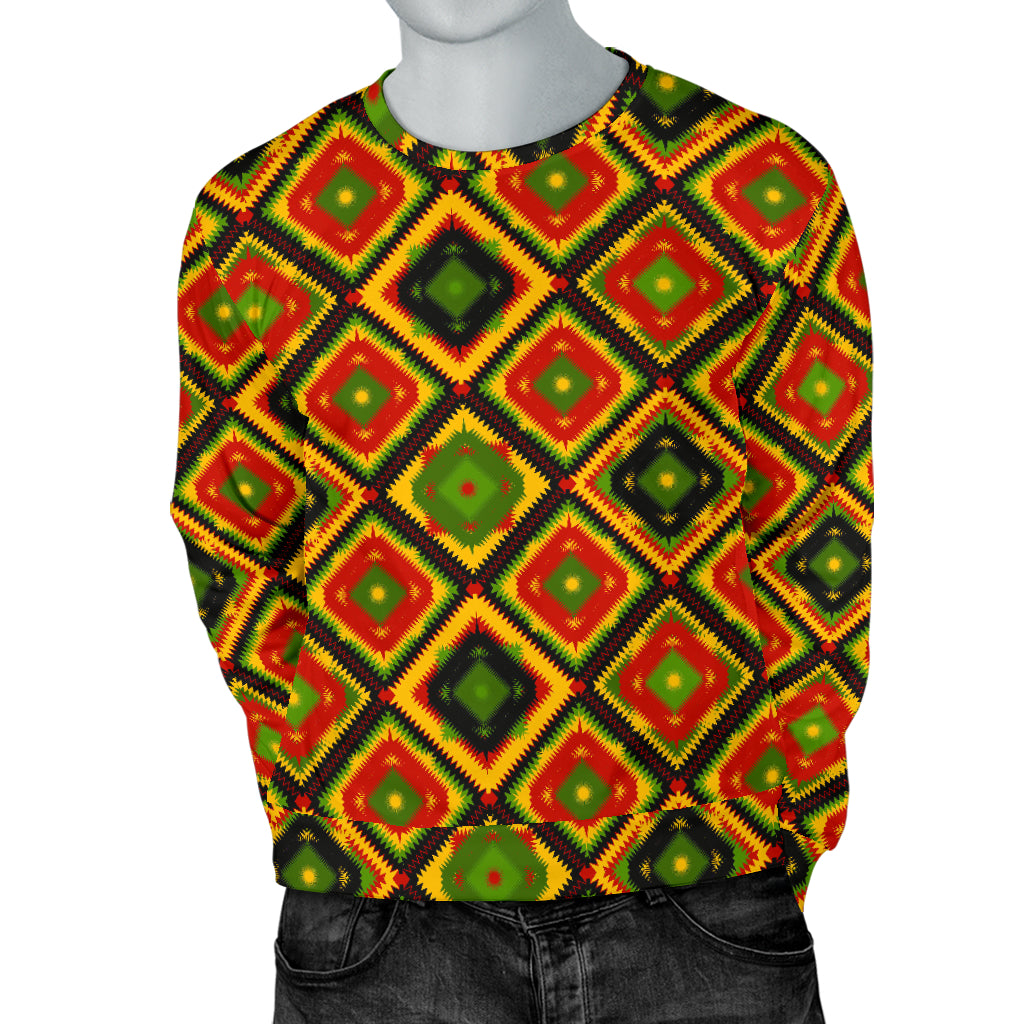 Rasta Reggae Color Pattern Men Long Sleeve Sweatshirt