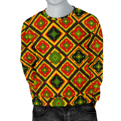 Rasta Reggae Color Pattern Men Long Sleeve Sweatshirt