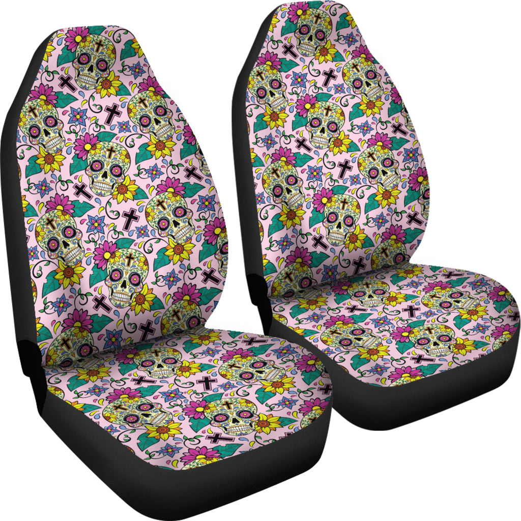 Sugar Skull Print Design LKS307 Car Seat Covers