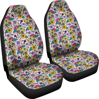 Sugar Skull Print Design LKS307 Car Seat Covers