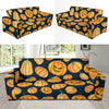 Pumpkin Halloween Pattern Print Design A04 Sofa Slipcover