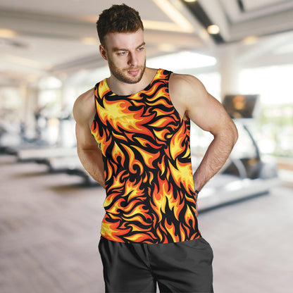 Flame Fire Design Pattern Men Tank Top