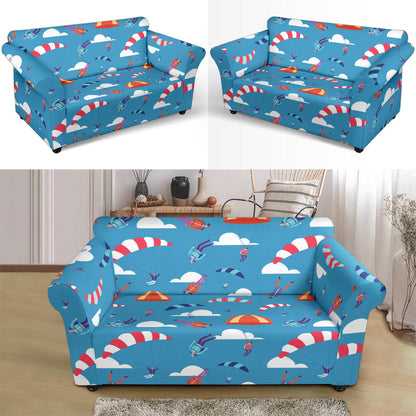 Skydiver Print Design LKS306 Loveseat Couch Slipcover