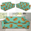 Hot Dog Pattern Print Design 04 Sofa Slipcover