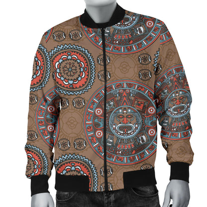 Calendar Aztec Design Print Pattern Men Bomber Jacket