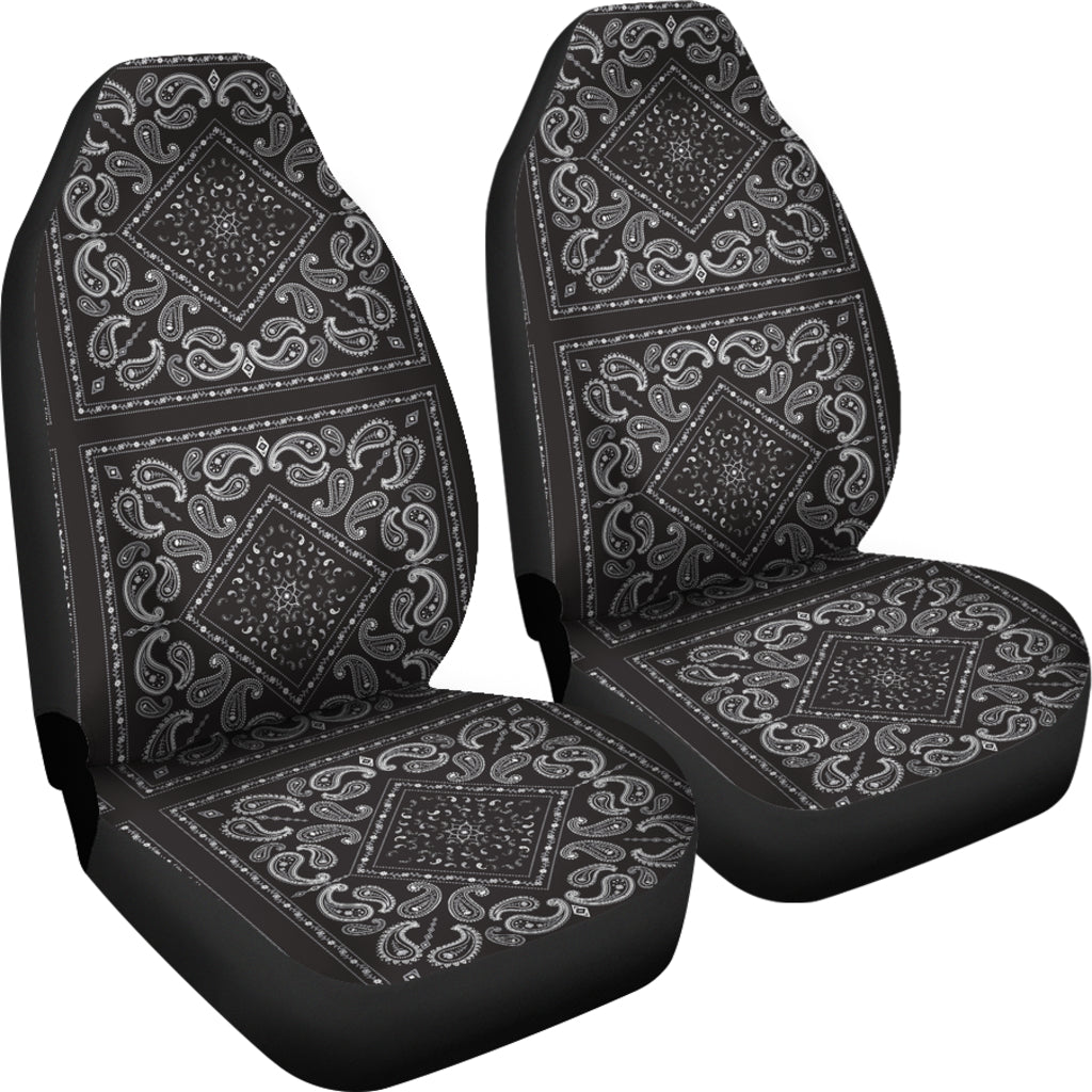 Bandana Black White Print Design LKS302 Car Seat Covers