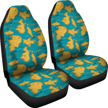 World Map Print Design LKS301 Car Seat Covers