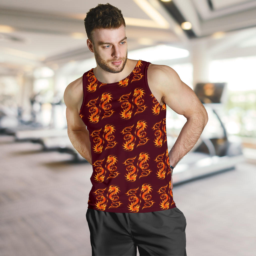 Dragons Fire Design Men Tank Top