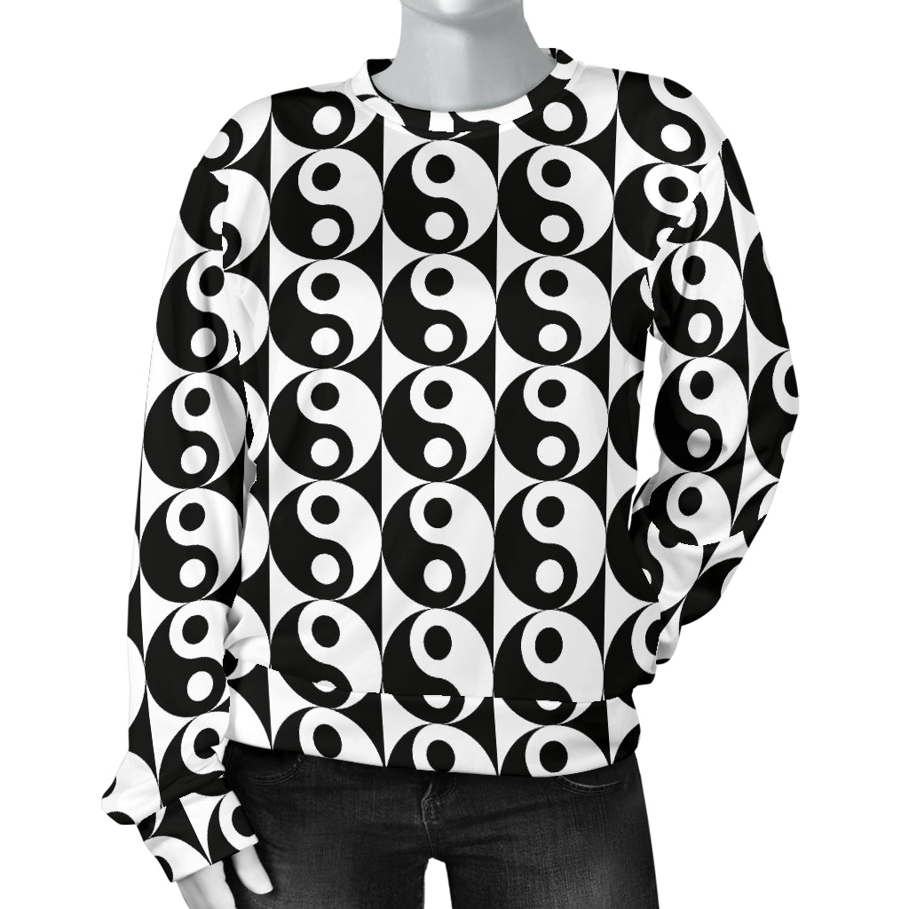 Yin Yang Classic Pattern Design Print Women Long Sleeve Sweatshirt