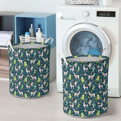 Llama with Cactus Design Print Laundry Basket