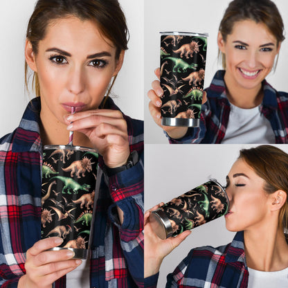Dinosaur Print Pattern Tumbler