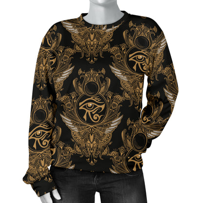 Eye of Horus Mandala Style Women Long Sleeve Sweatshirt