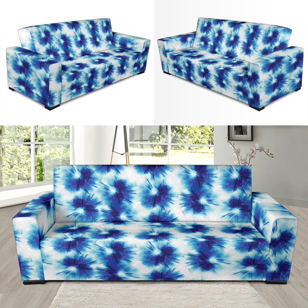 Tie Dye Blue Print Design LKS305 Sofa Slipcover