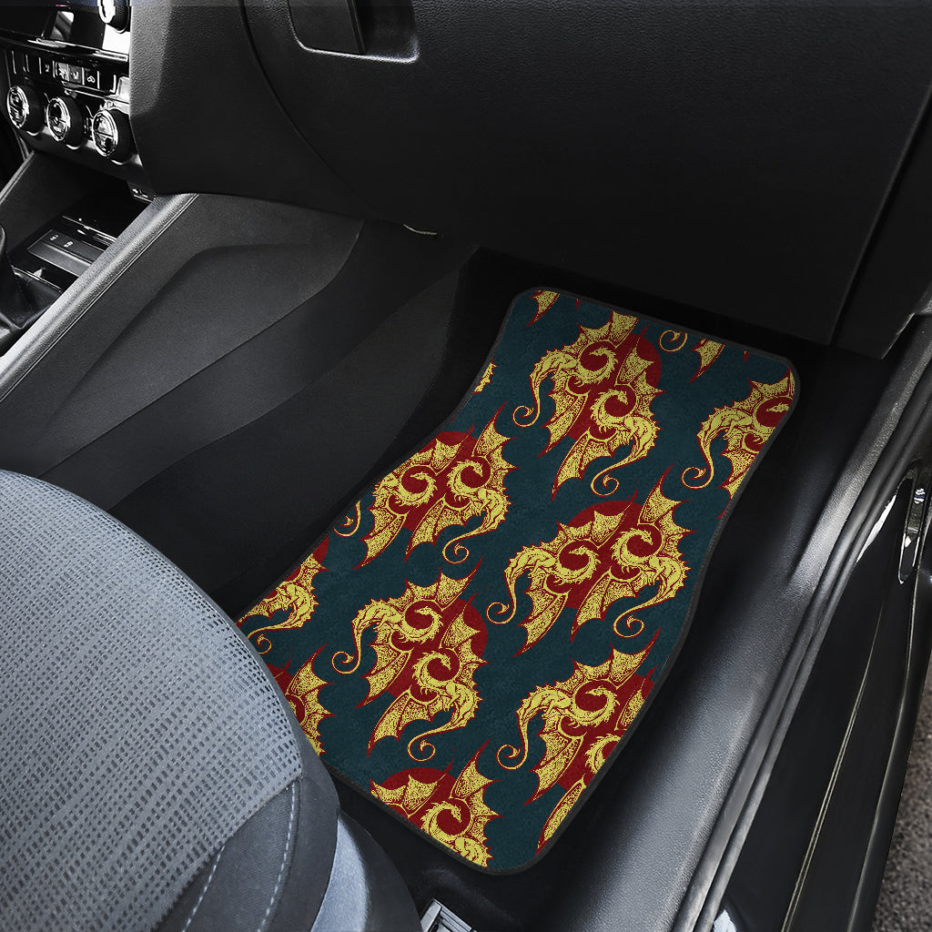 Dragons Gold Design Pattern Car Floor Mats Front Back