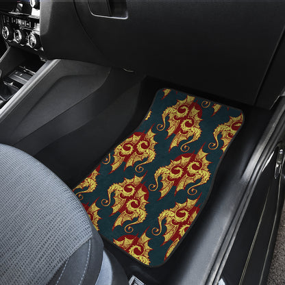 Dragons Gold Design Pattern Car Floor Mats Front Back