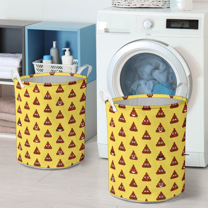 Emoji Poop Print Pattern Laundry Basket