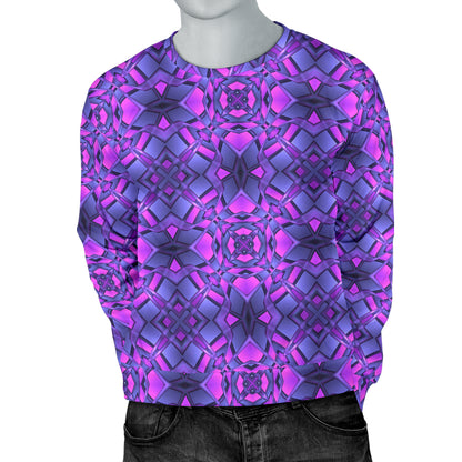 kaleidoscope Pattern Print Design Men Long Sleeve Sweatshirt
