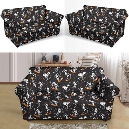 Skateboard With Skeleton Print Design LKS303 Loveseat Couch Slipcover