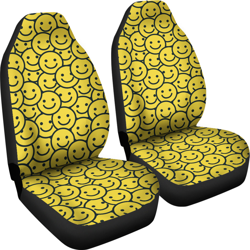 Smiley Face Emoji Print Design LKS302 Car Seat Covers