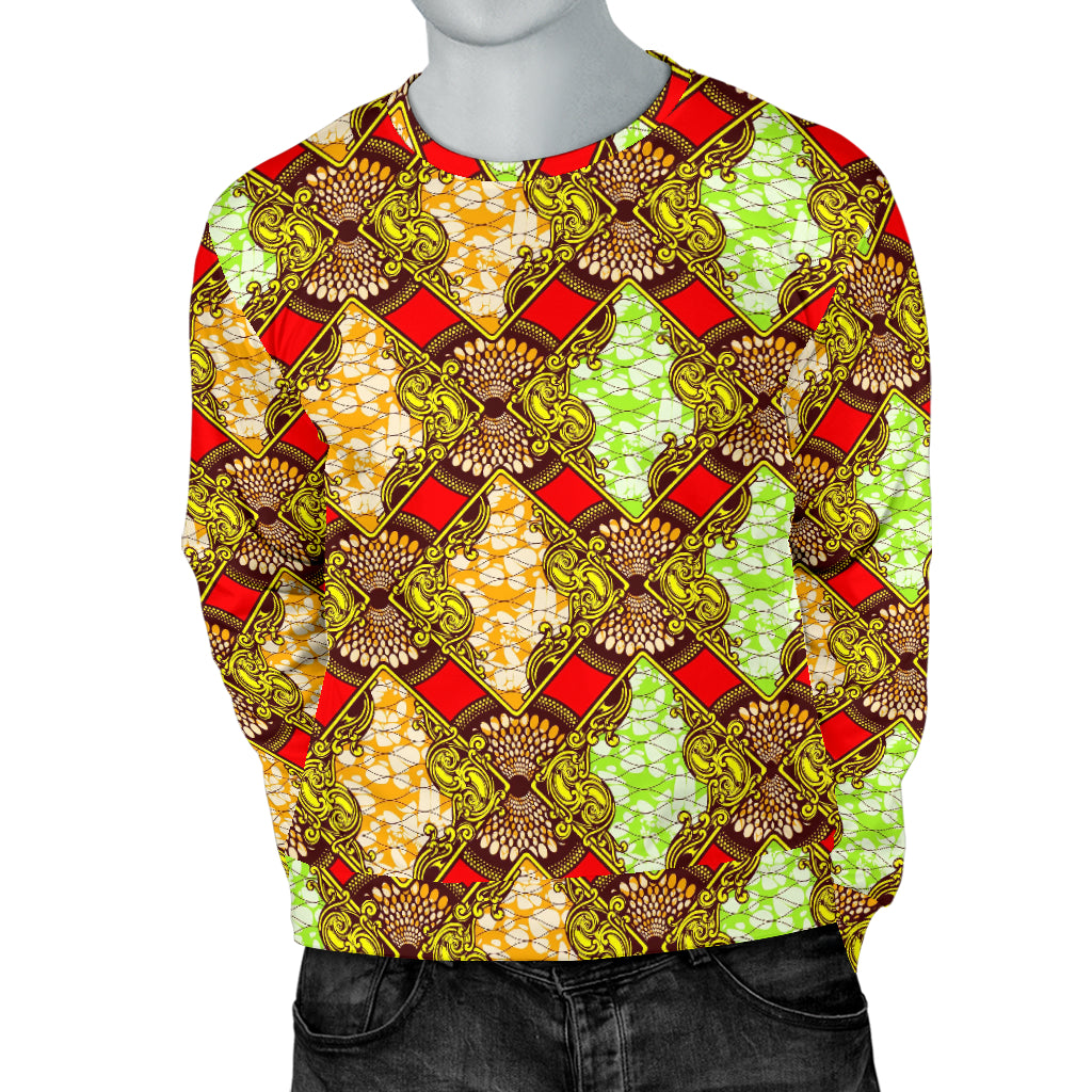 African Classic Print Pattern Men Long Sleeve Sweatshirt