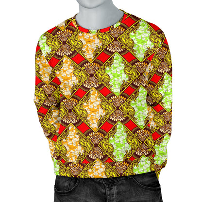 African Classic Print Pattern Men Long Sleeve Sweatshirt