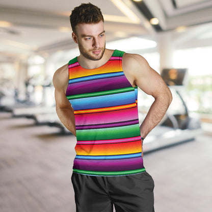 Mexican Blanket Colorful Print Pattern Men Tank Top