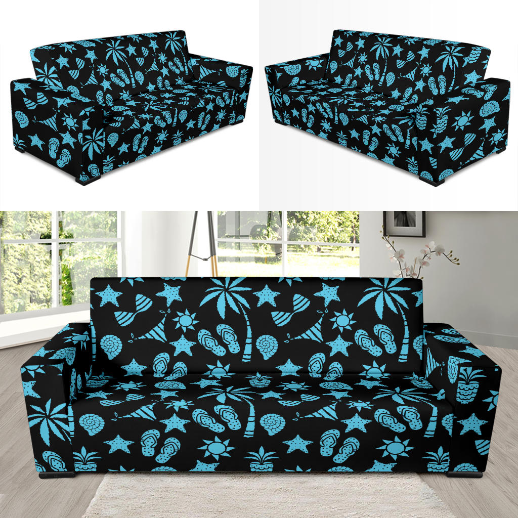 Beach Scene Pattern Print Design 03 Sofa Slipcover