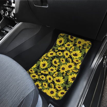 Sunflower Fresh Bright Color Print Car Floor Mats Front Back