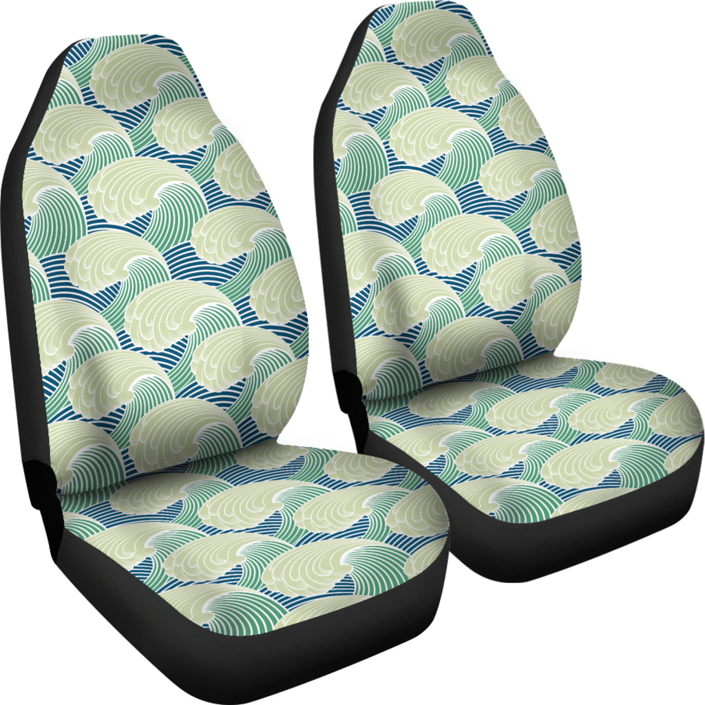 Wave Japan Style Print Design LKS302 Car Seat Covers