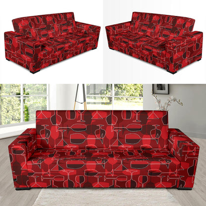 Wine Glass Print Design LKS301 Sofa Slipcover