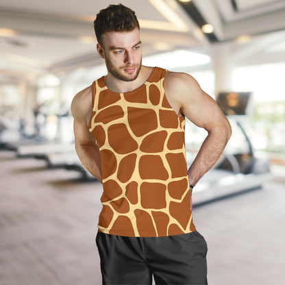 Giraffe Texture Print Men Tank Top