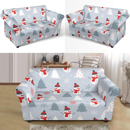 Snowman Print Design LKS302 Loveseat Couch Slipcover
