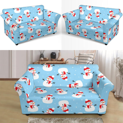 Snowman Print Design LKS305 Loveseat Couch Slipcover