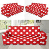 Polka Dot Red Pattern Print Design 04 Sofa Slipcover