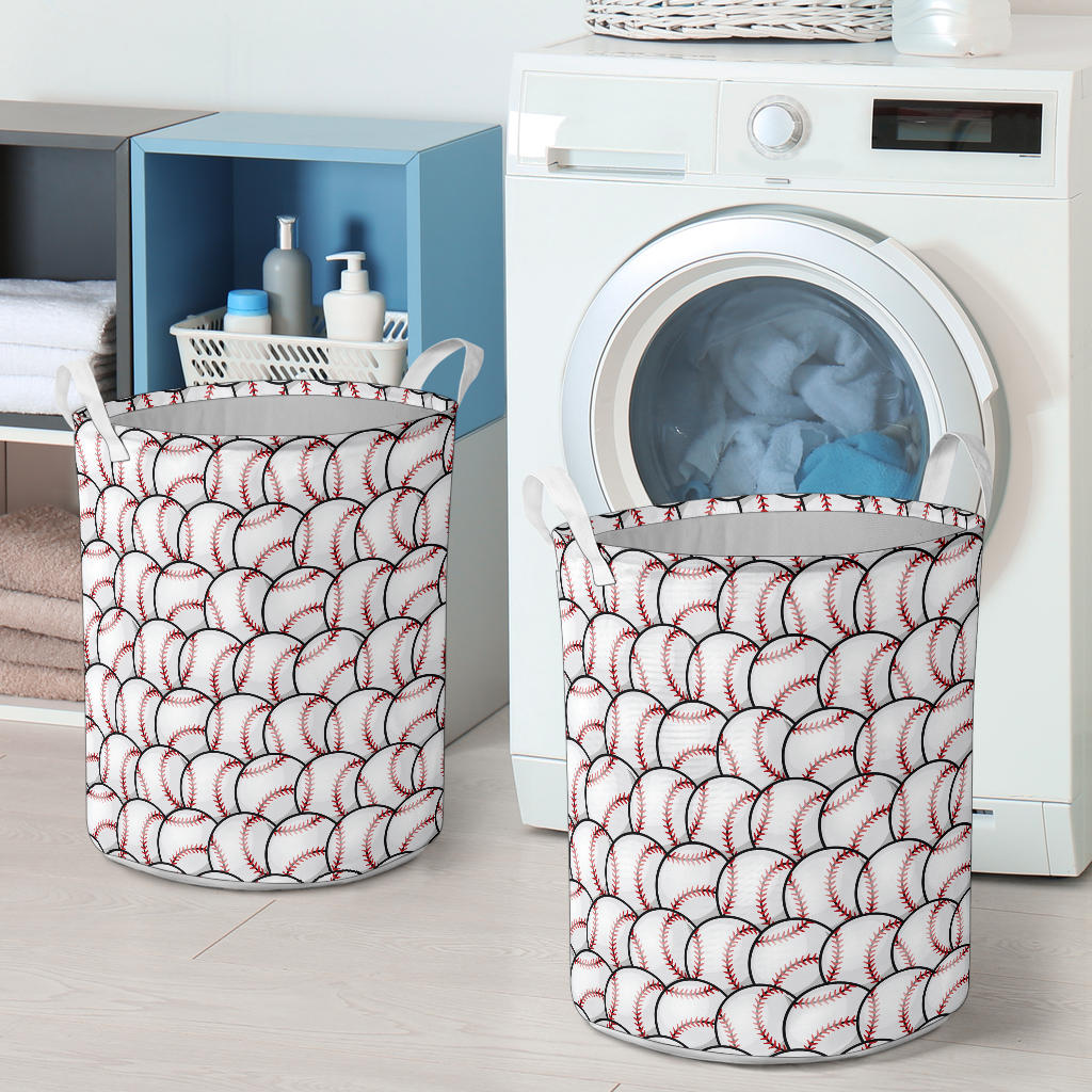 Baseball Pattern Laundry Basket