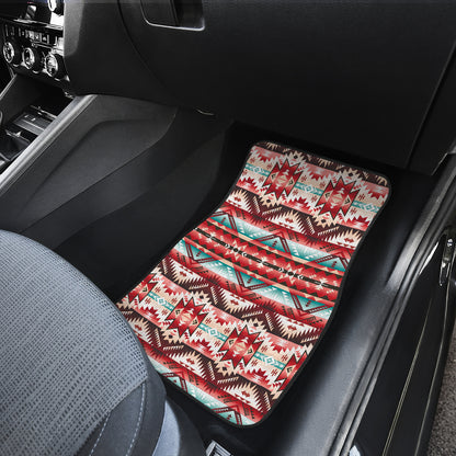 Aztec Western Style Print Pattern Car Floor Mats Front Back
