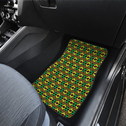 African Geometric Print Pattern Car Floor Mats Front Back
