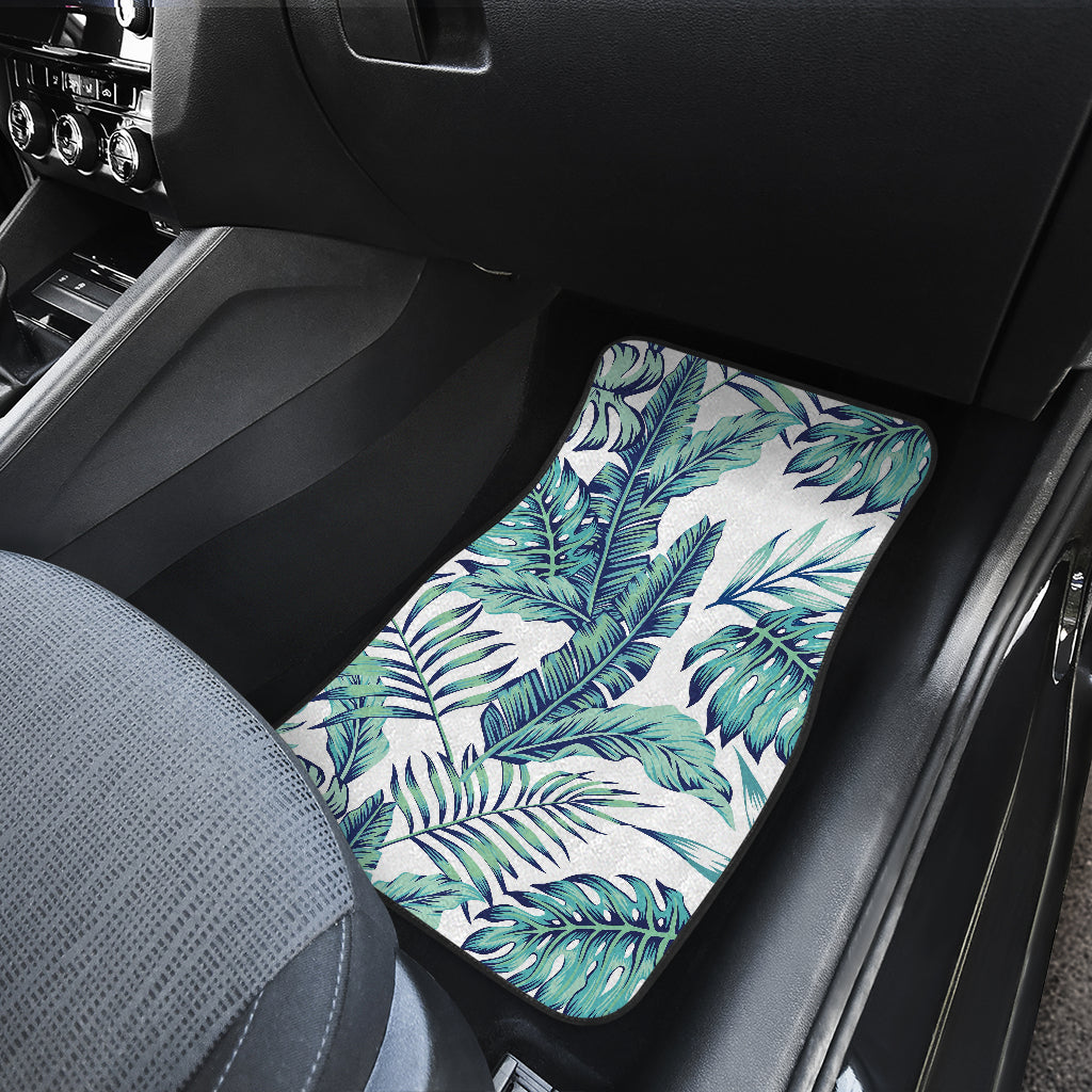 Pattern Tropical Palm Leaves Car Floor Mats Front Back