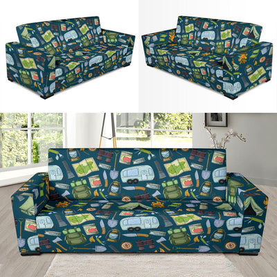 Camping Pattern Print Design 02 Sofa Slipcover