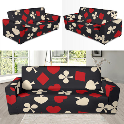 Poker Cards Pattern Print Design A02 Sofa Slipcover