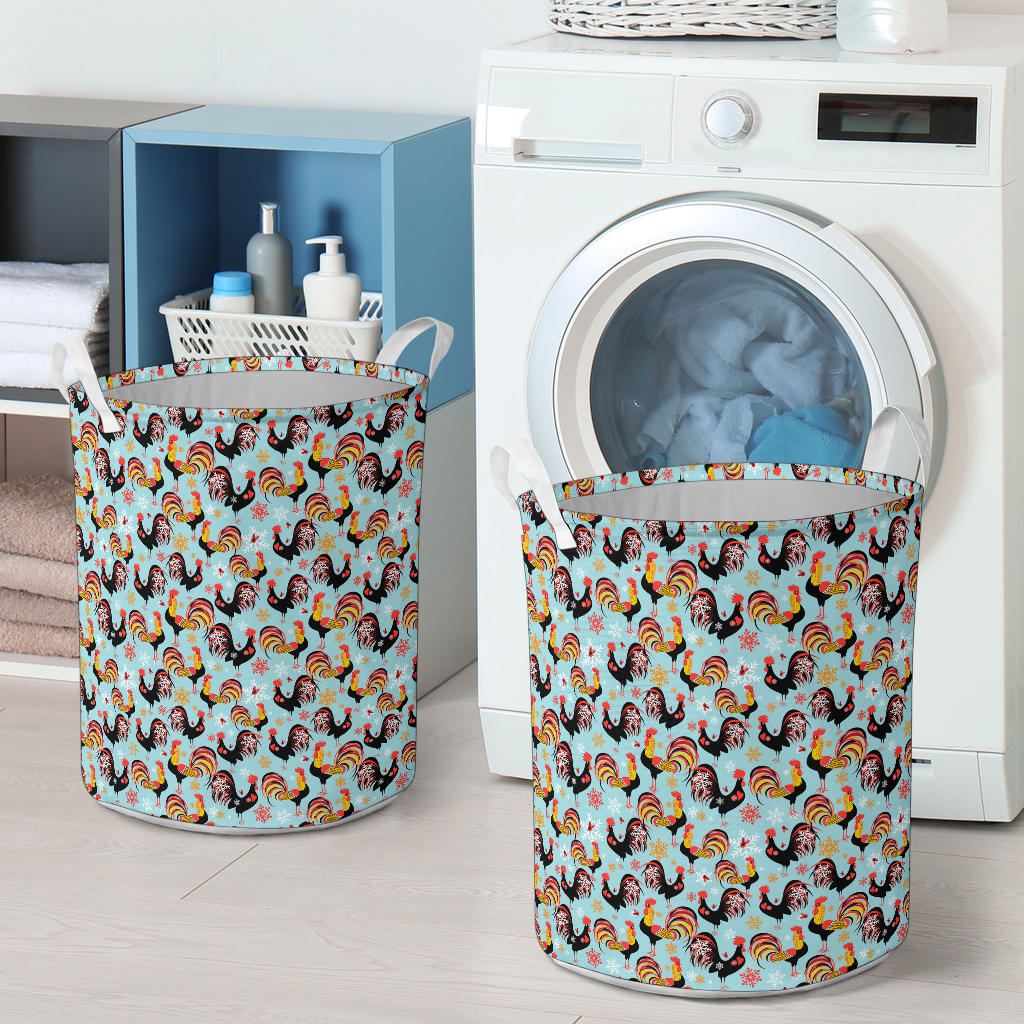 Rooster Themed Design Laundry Basket